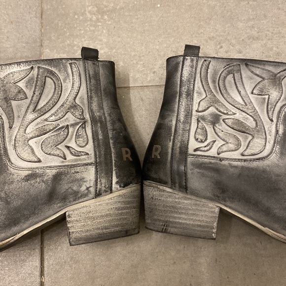 Roan by BED Stu Elisa Cowboy Booties Black White BFS Size 7.5 - Picture 6 of 12